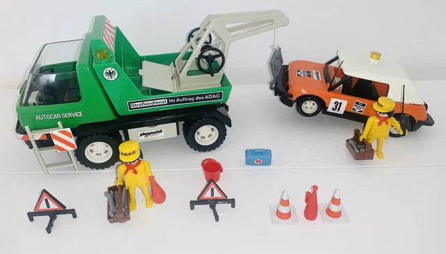 LOT PLAYMOBIL VINTAGE camion dépanneuse safari Congo voiture pelleteuse