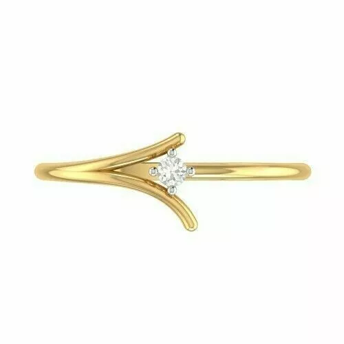 0.50 Ct Round Cut Simulated Diamond Solitaire Wedding Ring 14K Yellow Gold Over 2