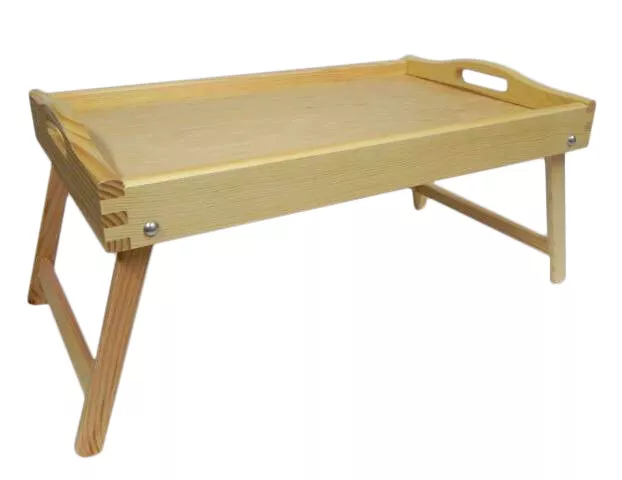 Bamboo Wooden Bed Tray Folding Legs Serving Breakfast Sofa Lap Tray Table  Mate