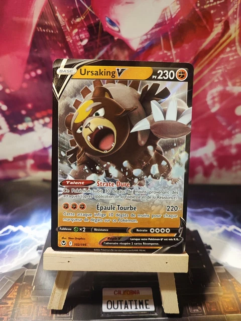 Carte Pokemon URSAKING 102/195 Ultra Rare V Epée et Bouclier 12 EB12 FR NEUF