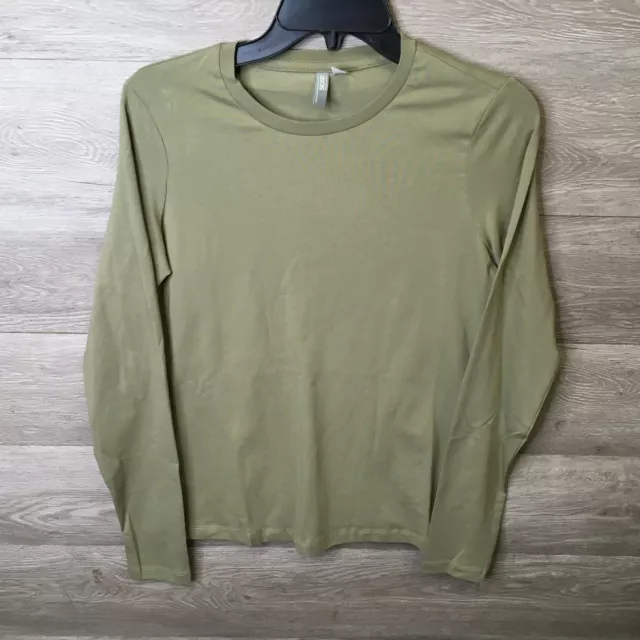 Asos Womens Size 6 Khaki Ultimate Long Sleeve Crew Neck T-shirt NWOT