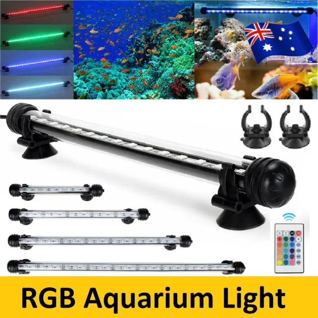 RGB Aquarium Light Fish Tank LED Bar Lamp Pool Submersible Waterproof Spectrum