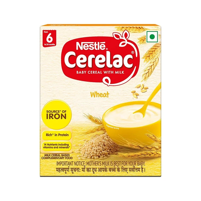 Cereal para bebé Nestlé CERELAC con leche, trigo - a partir de 6 meses, 300 g bolsa en caja