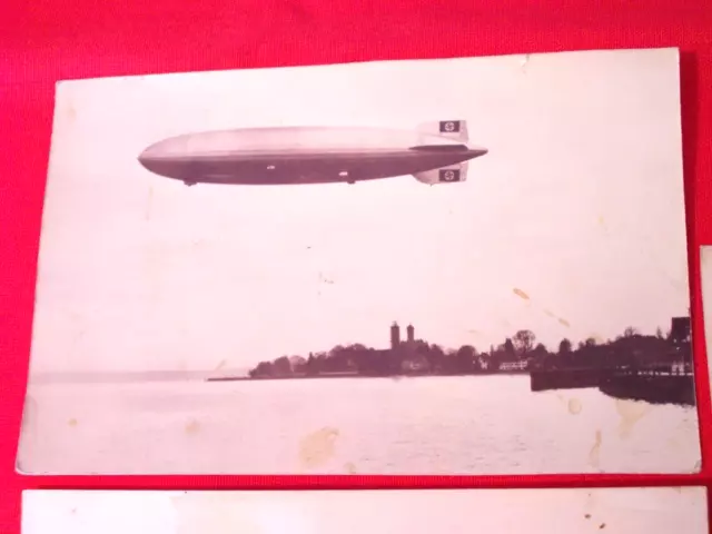 3 AK Foto Zeppelin über Friedrichshafen 1930er Jahre Ansichtskarte AGFA, gebr. 2