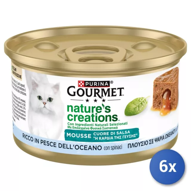 6x Gourmet Nature'S Creation Mousse 85 Gr. Pesce Oceano