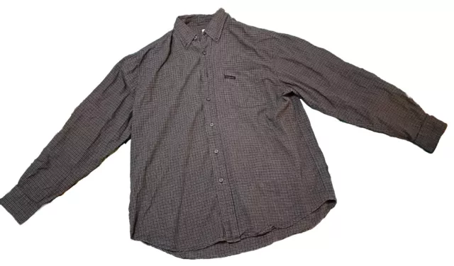 Calvin Klein Jeans Mens M Cotton L/S Grey Check Shirt