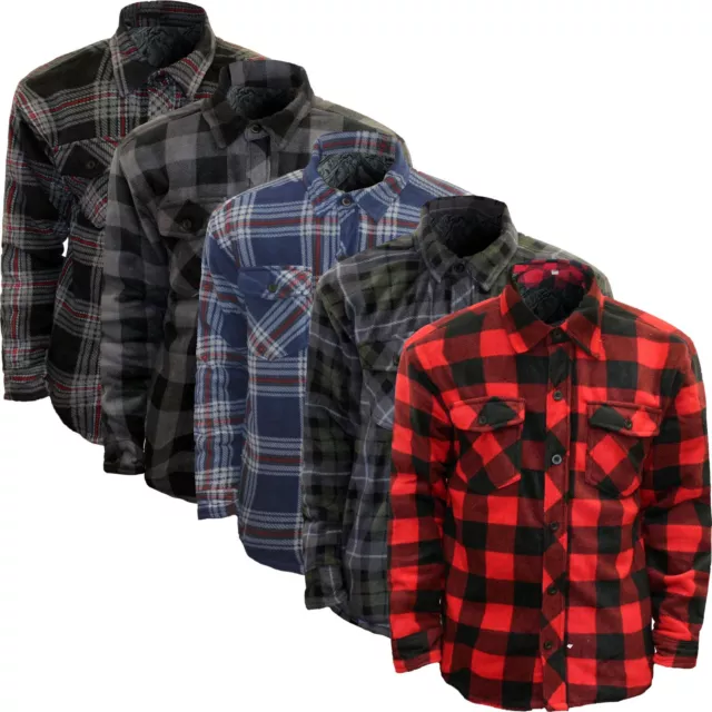 MENS THICK PADDED Lumberjack Heavy Padded Quilted Lined Warm