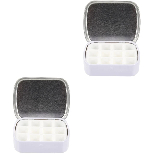 2 Sets leerer Aquarellform tragbare Reisepalettenpaletten Box Aquarell Pigment