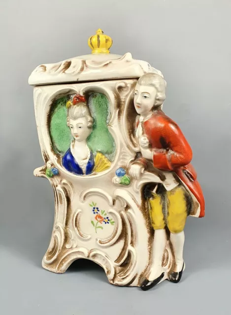 William Goebel Antique Porcelain Figurine Tea / Tobacco Caddy