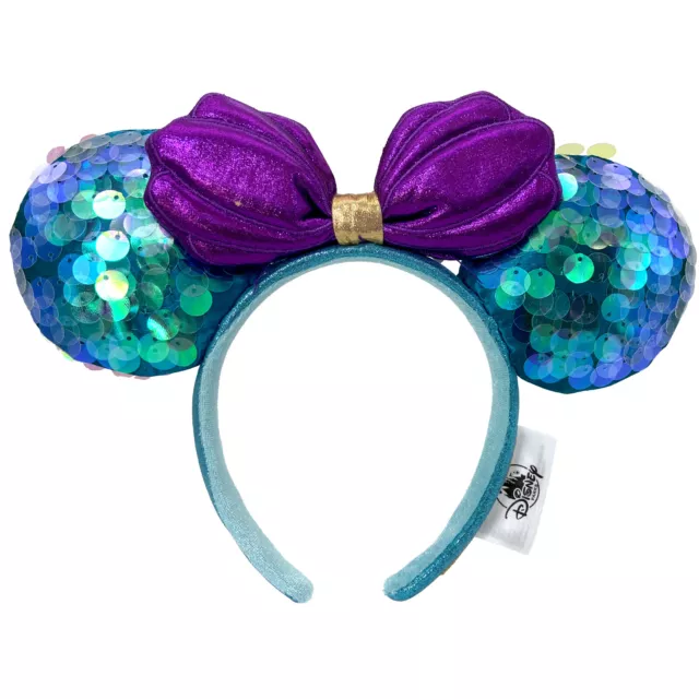 Disney Parks Little Mermaid Ariel Purple Mickey Mouse Minnie Ears Headband US
