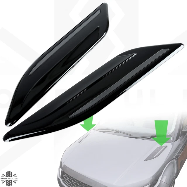 Gloss Black Car Fender Vents For Land Rover LR2 2007-2014 - Left & Right Side Air Vent Trim Replacement