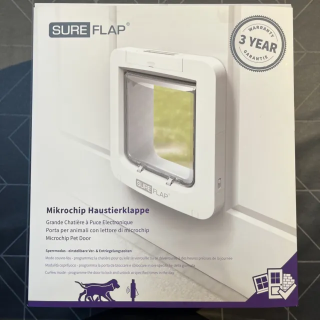 SureFlap Microchip Grande Chatière à Puce Électronique. Couleur Blanc