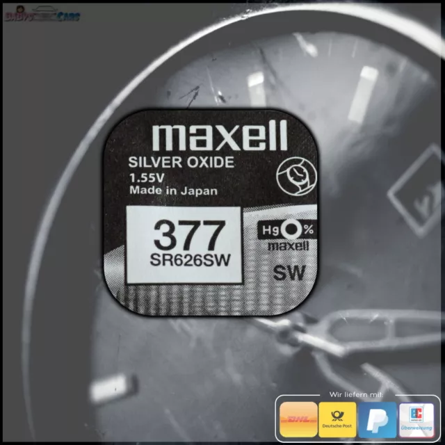 1x Maxell 377 Uhren-Batterie Knopfzelle SR66 SR626 AG4 SR626SW V377