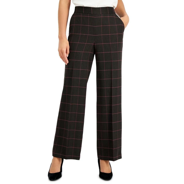 Kasper Womens Brown Knit Work Wear Wide Leg Dress Pants 16 BHFO 4649