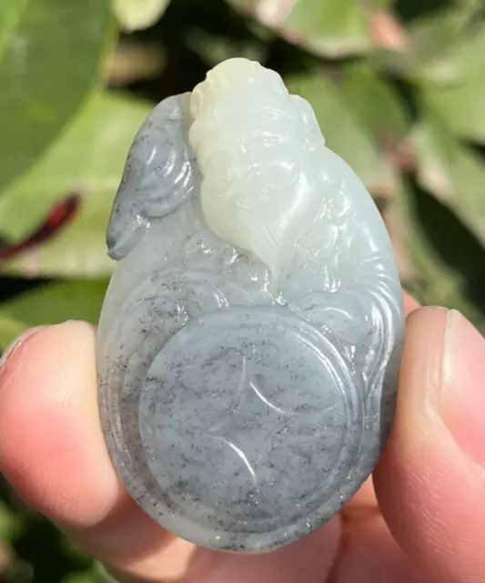 CERTIFIED 20g 100% NATURAL HOTAN WHITE RIVER JADE HAND CARVED GOD OF WEALTH