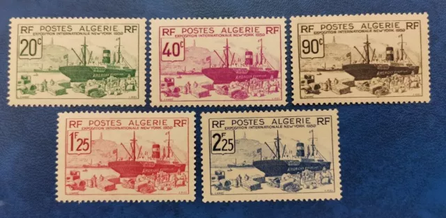 French ALGERIA Scott# 126-130 ** & * MNH & MLH Ships 1939