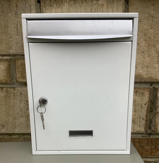 Boîte Aux Lettres Murale Verrouillable Métal Blanc Boîte Aux Lettres Comprend 2 Clés