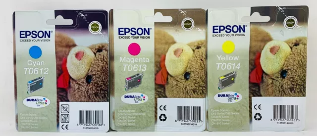 Epson 3 Cartouches Original Cyan/Magenta/Jaune T0612/T0613/T0614 Stylet D68 /