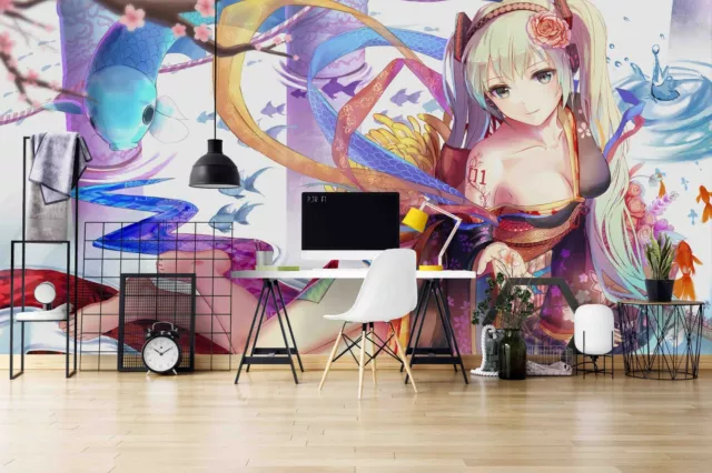 Adesivo de parede anime 3D menino menina Naruto desenho Ninja Samurai mangá  vinil mural-90X60CM-A_4060CM