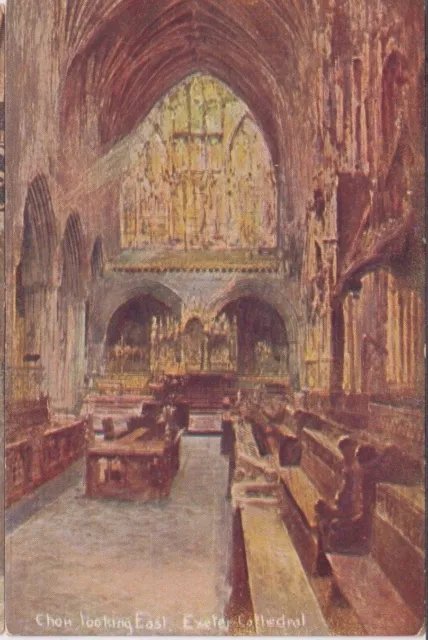 Choir Looking East, Exeter Cathedral Postcard Vintage 5368