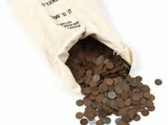 Mixed Date Lincoln Wheat Cents 1909-1958 5000 piece bag