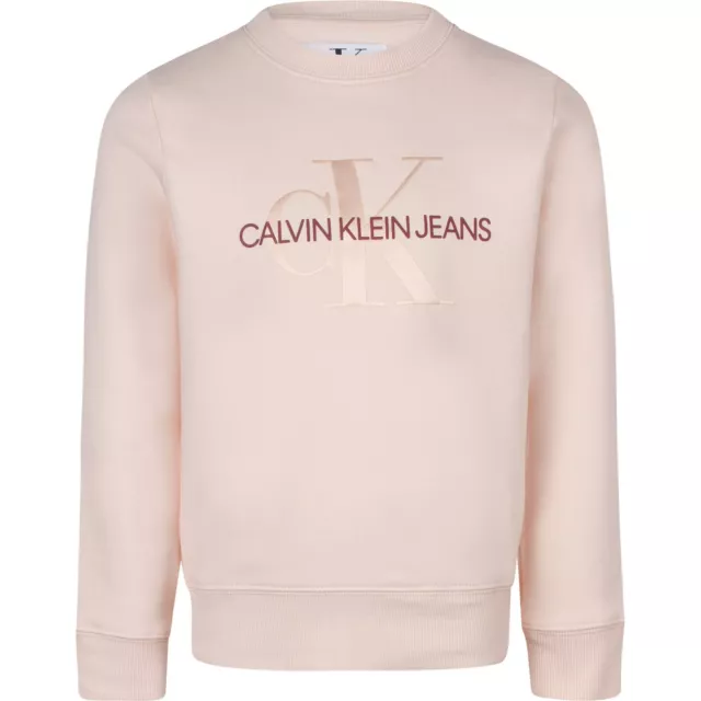 CALVIN KLEIN Girls Pink Logo Sweatshirt Age 16 Years RRP £90