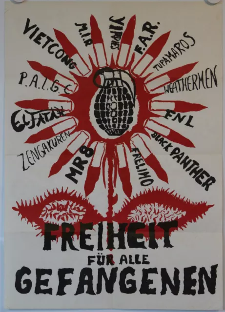 Freiheit für alle Gefangenen, P.P. Zahl, Holger Meins, Poster, Plakat, 1970, RAF