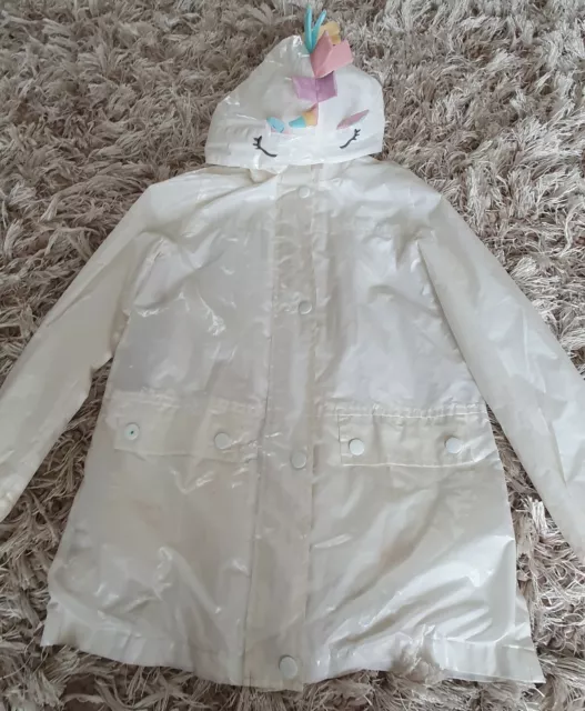 Girls Waterproof Unicorn Coat 10 Years Next Used