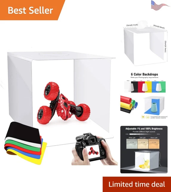 Folding Photo Studio Light Box Kit - 80 LED Lights, Portable, 12.2 x 12.2inch