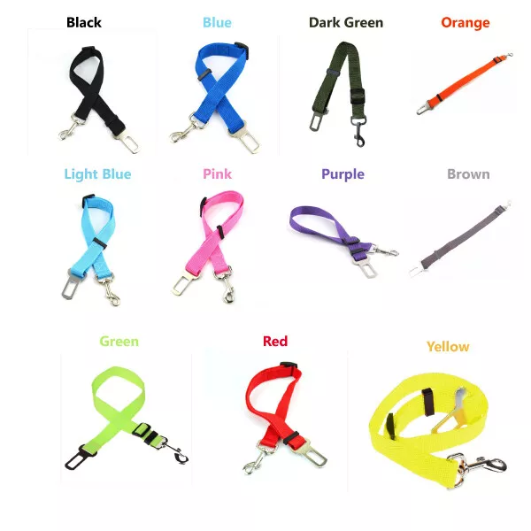 Adjustable Pet Dog Safety Car Vehicle Seat Belt Harness Lead Pet Seatbelt Nylon 2