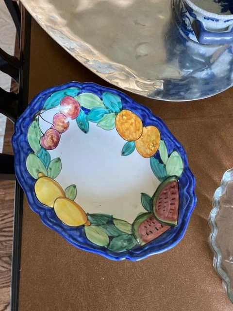 CER GIOVANNI VIETRI Serving Dish Italy Deruta FRUIT Italian Pottery Plate Bowl