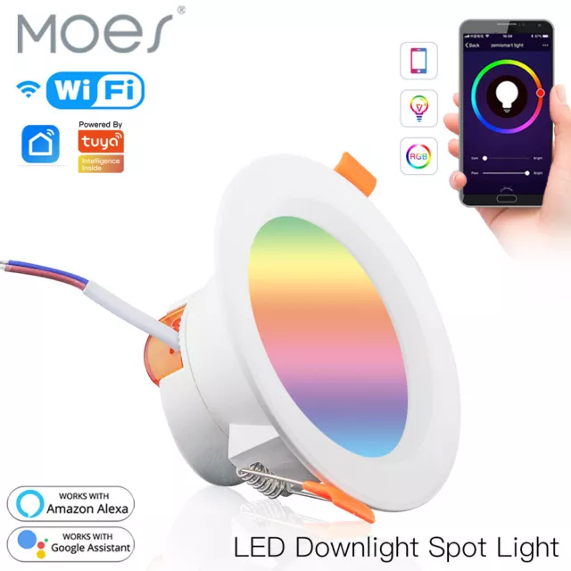 MOES WLAN Smart LED Downlight Spot Leuchtmittel 7W 10W Dimmbar RGB Warm & Kalt