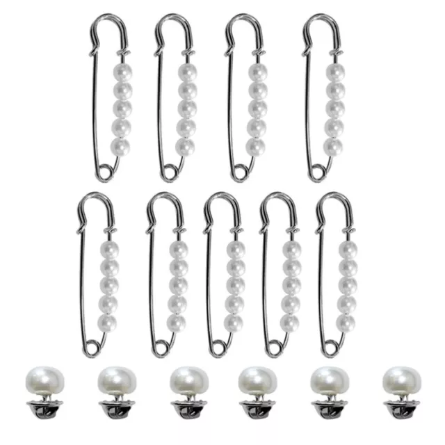 15 Pcs Pin Change Artifact Alloy Woman Retro Decor Pearl Trim