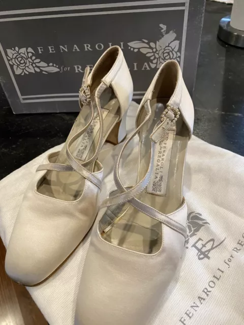 Fenaroli For Regalia “Chloe” Wedding Shoes 9.5 Size Pump Ballerina Strap