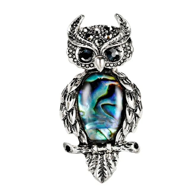 Spilla Porta Occhiali In Cristallo Rotonda - Gioiello Di Moda Per Donna (Argento, 3-4,2 Cm) - 3
