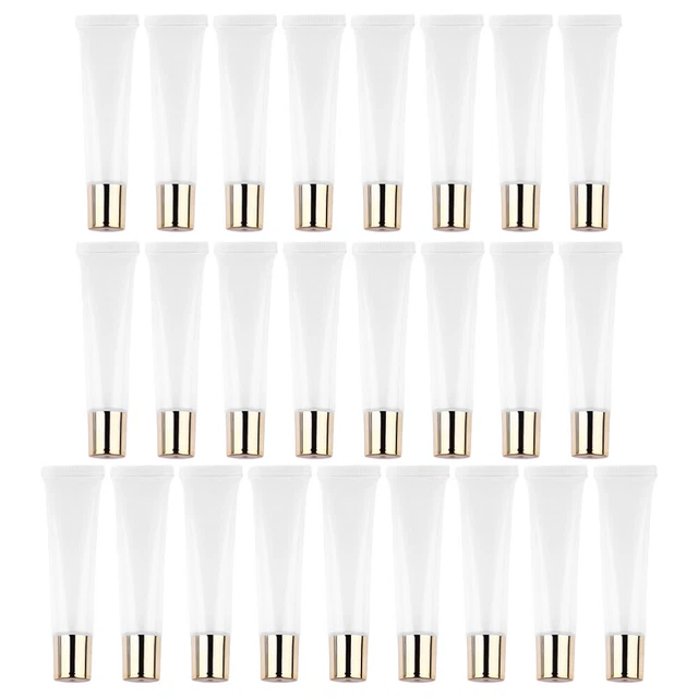 25 piezas tubo de esmalte labial brillo labial botella de plástico brillo labial tubo de bálsamo labial transparente