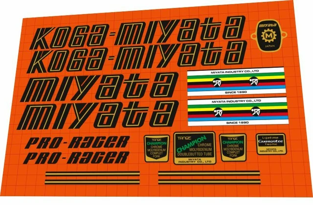 Koga Miyata decals redrawn exactly from old originals