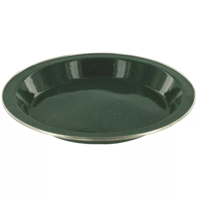 Highlander Esmalte Lujo Placa Caza Cocina Acero Inoxidable Cena Plato Verde