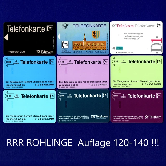 🙂 🙂 9 x! P dal 1989!!!! SCHEDE TELEFONICHE RRR VUOTE senza CHIP edizione 120-140