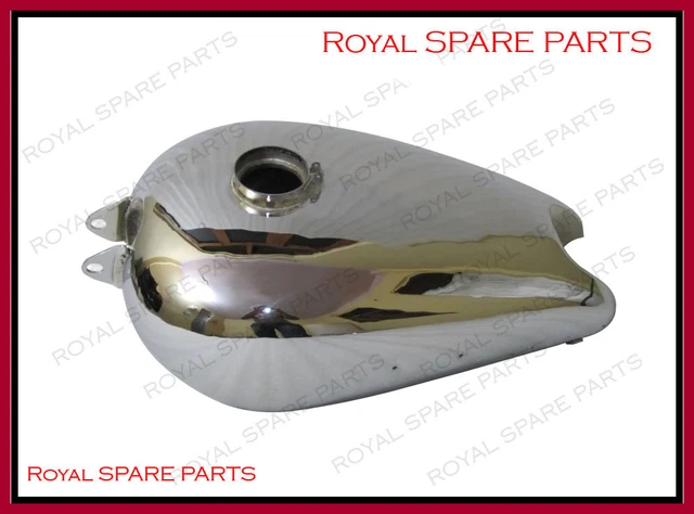 Réservoir Carburant Aluminium Neuf Pour Bultaco Sherpa - Modèle Personnalisé Argent - Avec Bouchon