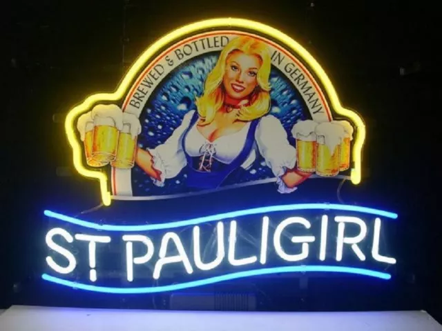 20"x16" St. Pauli Girl Shop Neon Sign Light Lamp Visual Beer Bar Decor L1263