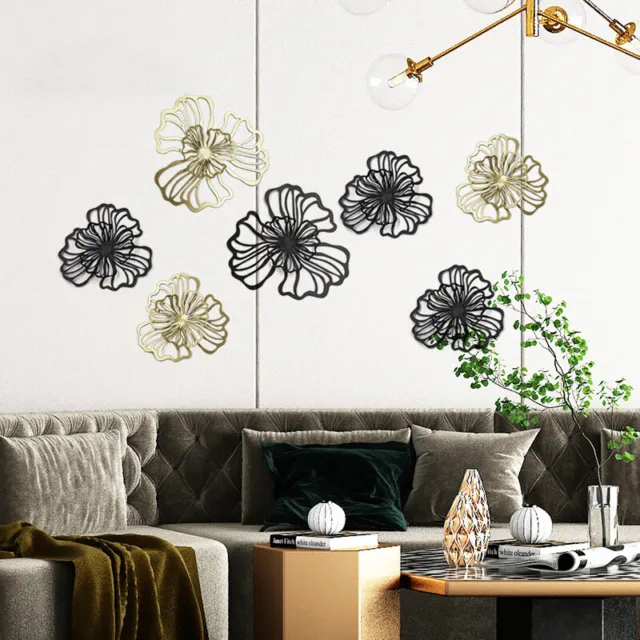 Metal Iron Flower Wall Art Hanging Ornament Hollow Out Circular Plate Home Decor