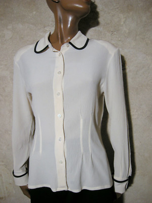 GUY LAROCHE CHIC VINTAGE CHEMISIER SOIE 1980 TRUE VTG BLOUSE SILK 80s ( 36/38 )