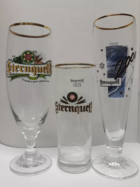 "Sternquell-Brauerei Plauen"  Vogtland  - 3 verschiedene mit Millenium-Glas 2000