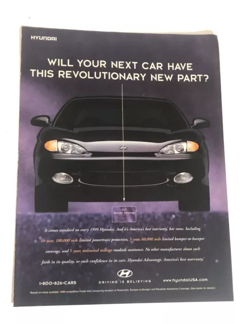 1999 Hyundai Vintage Print Ad Advertisement pa11
