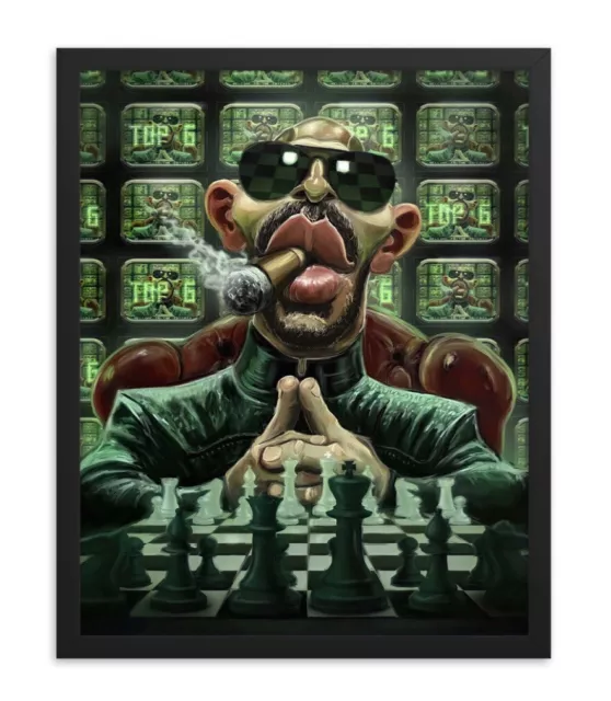 Andrew Tate - Poster Giclée (16"" x 20""): Top G • Escape The Matrix • Dipinto