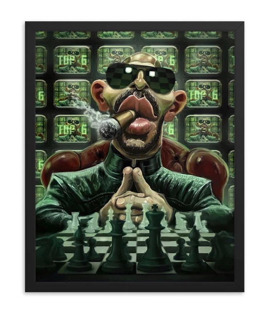 Andrew Tate - Poster Giclée (16""x20") Top G • Fuga da Matrix • Dipinto