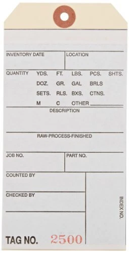 Aviditi Inventory Tags with Printed Carbon Top Sheet #8 6 1/4" x 3 1/8" Conse...