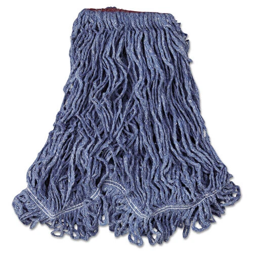 Rubbermaid Commercial Super Stitch Blend Mop Head, Large, Cotton/synthetic, Blue