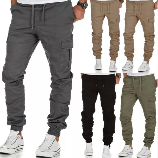 Men's Casual Joggers Pants Sweatpants Cargo Combat Loose Active Sports Trousers